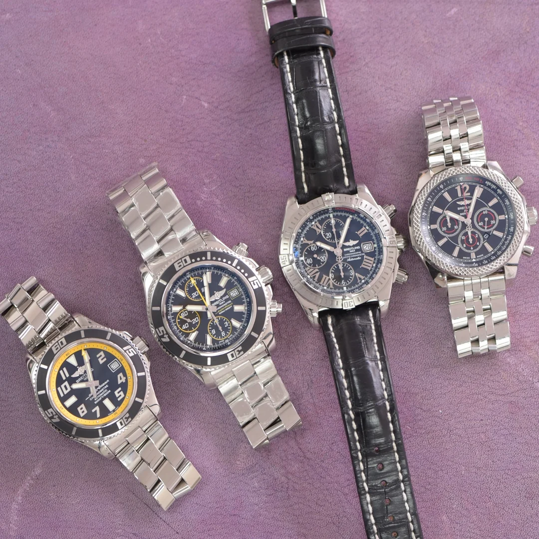 A selection of Breitling watches available at Keeble London