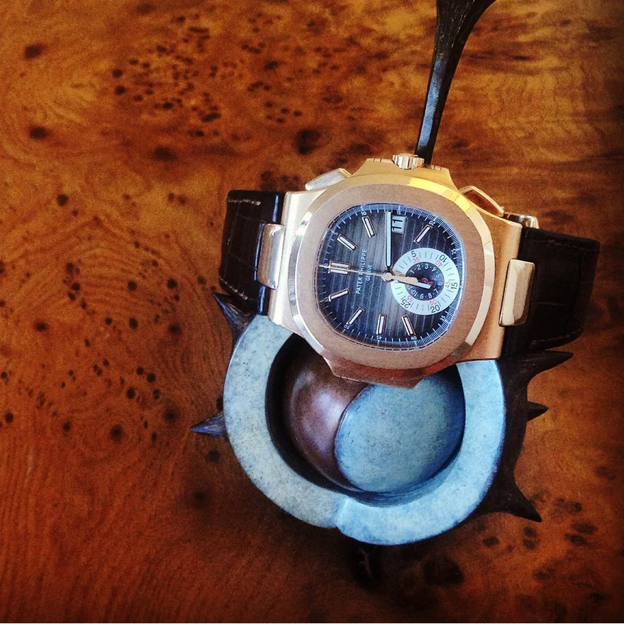 Patek Philippe Nautilus in rose gold, styled shot