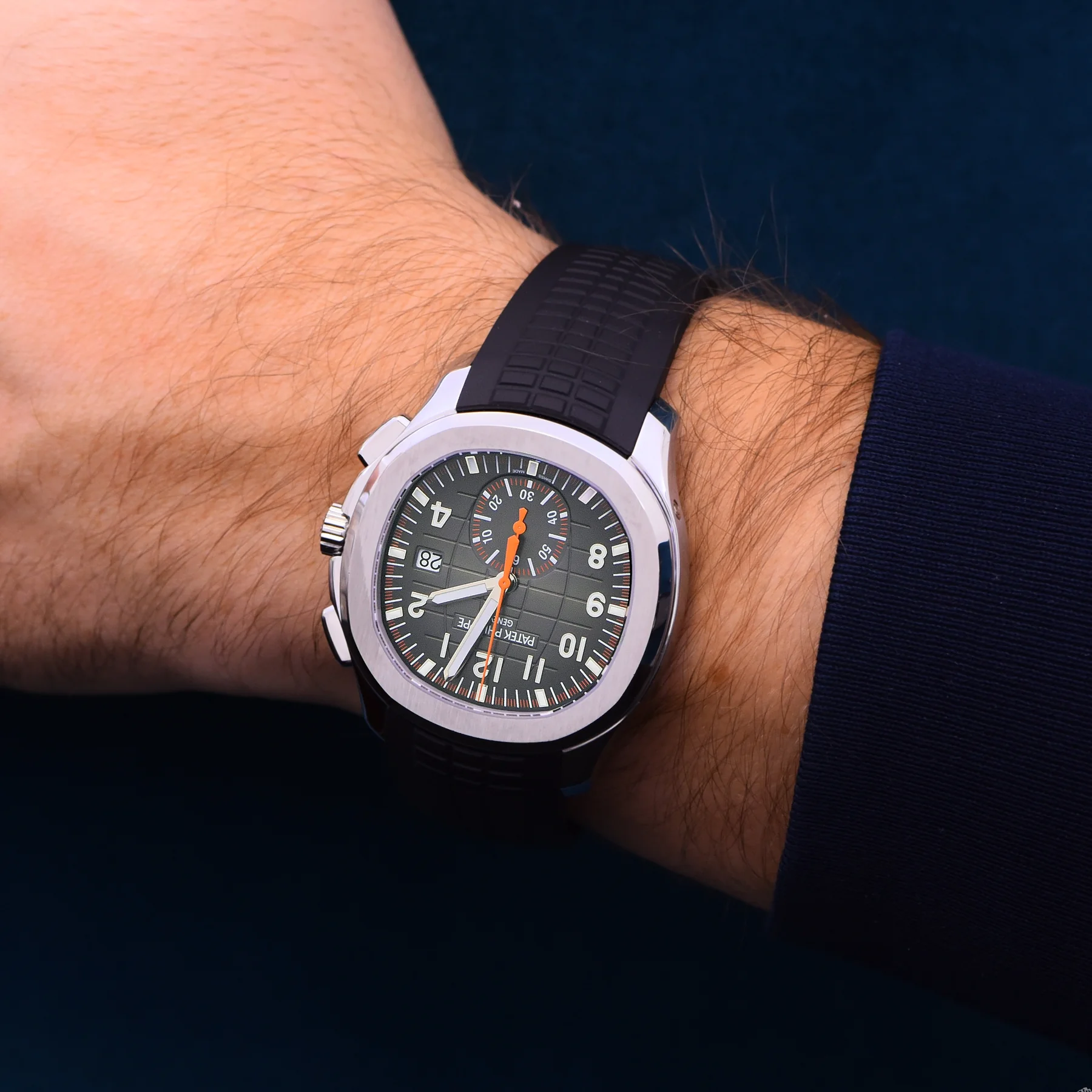 Patek Philippe Aquanaut Chronograph worn on the wrist